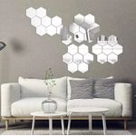 Casa si Gradina - Decoratiuni - Oglinzi - Set Oglinzi Decorative Acrilice Design Hexagon Silver XXL Size - MyStyle® Luxury Home 6 bucatI - Infinity.ro