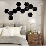 Casa si Gradina - Decoratiuni - Oglinzi - Set Oglinzi Decorative Hexagon M Black Luxury Home 12 bucati - Infinity.ro