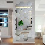 Casa si Gradina - Decoratiuni - Oglinzi - Set Oglinzi Decorative Acrilice Design Hexagon Silver XXL Size - MyStyle® Luxury Home 6 bucatI - Infinity.ro