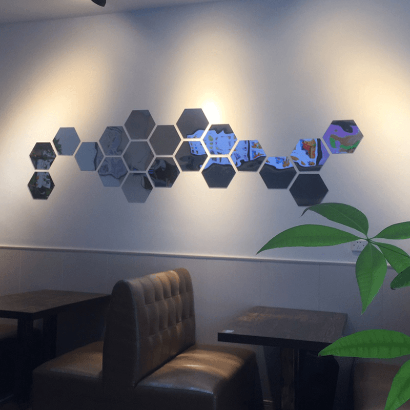 Casa si Gradina - Decoratiuni - Oglinzi - Set Oglinzi Design Hexagon - Oglinzi Decorative Acrilice Cristal - Diamant - MyStyle Luxury Home 10 bucati/set - Infinity.ro