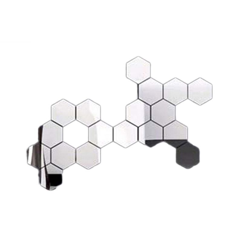Casa si Gradina - Decoratiuni - Oglinzi - Set Oglinzi Decorative Acrilice Design Hexagon Silver XL Size - MyStyle® Luxury Home 6 bucati - Infinity.ro