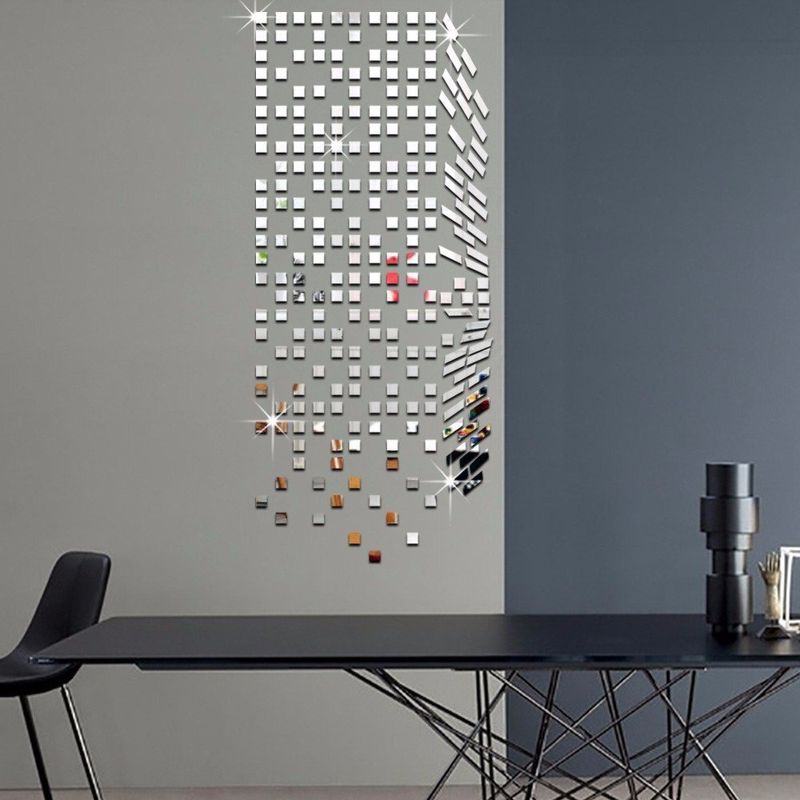 Casa si Gradina - Decoratiuni - Oglinzi - Set Oglinzi Design Patrat 4/4 cm - Decorative Acrilice Silver 500 bucati/set - Infinity.ro