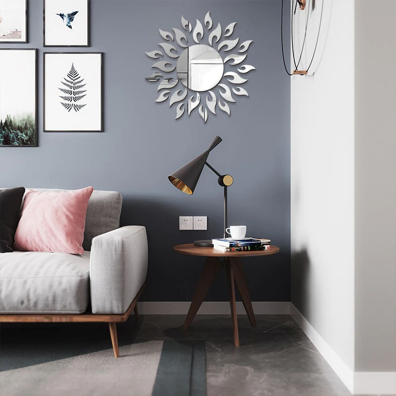 Casa si Gradina - Decoratiuni - Oglinzi - Set Oglinzi Decorative Acrilice 3D SILVER SUNFLOWER Luxury Home 27 bucati MyStyle® - Infinity.ro