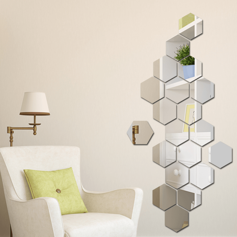 Casa si Gradina - Decoratiuni - Oglinzi - Set Oglinzi Design Hexagon - Oglinzi Decorative Acrilice Cristal - Diamant - MyStyle Luxury Home 10 bucati/set - Infinity.ro