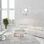 Casa si Gradina - Decoratiuni - Oglinzi - Set Oglinzi Decorative Acrilice 3D SILVER SUNFLOWER Luxury Home 27 bucati MyStyle® - Infinity.ro