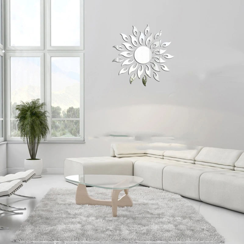 Casa si Gradina - Decoratiuni - Oglinzi - Set Oglinzi Decorative Acrilice 3D SILVER SUNFLOWER Luxury Home 27 bucati MyStyle® - Infinity.ro