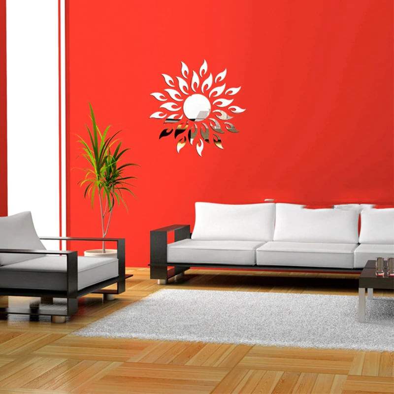 Casa si Gradina - Decoratiuni - Oglinzi - Set Oglinzi Decorative Acrilice 3D SILVER SUNFLOWER Luxury Home 27 bucati MyStyle® - Infinity.ro