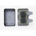 Casa si Gradina - Electrice - Prize - Priza dubla IP66, De exterior, Policarbonat, Impermeabila, Gri/Alb - Infinity.ro