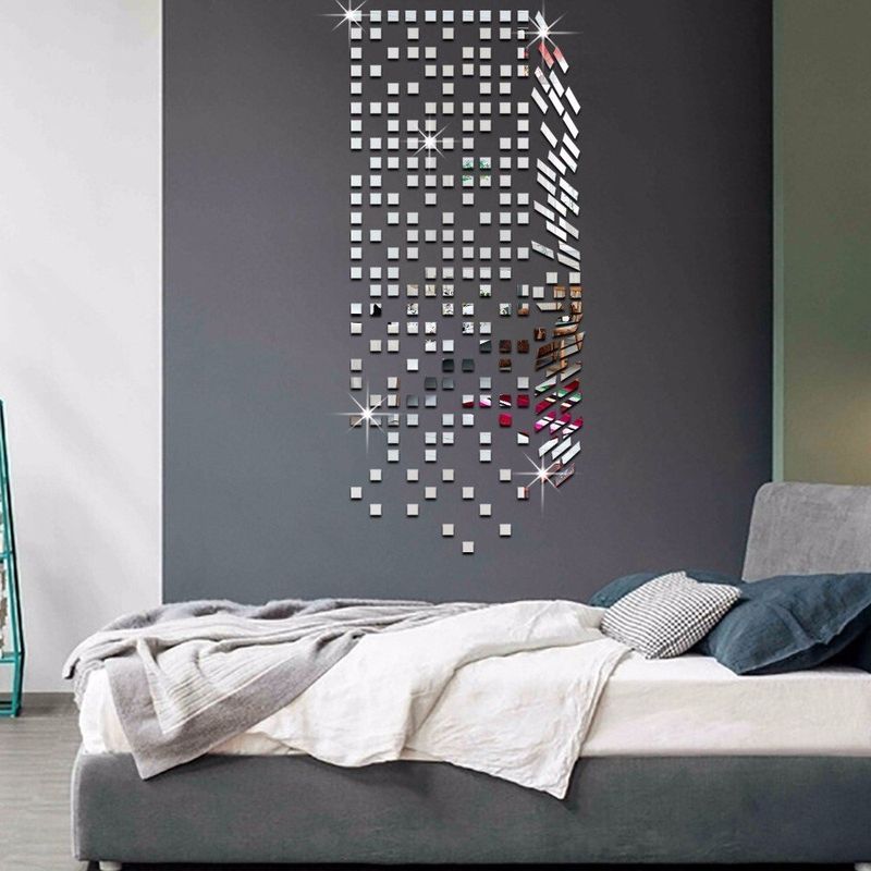 Casa si Gradina - Decoratiuni - Oglinzi - Set Oglinzi Design Patrat 4/4 cm - Decorative Acrilice Silver 500 bucati/set - Infinity.ro