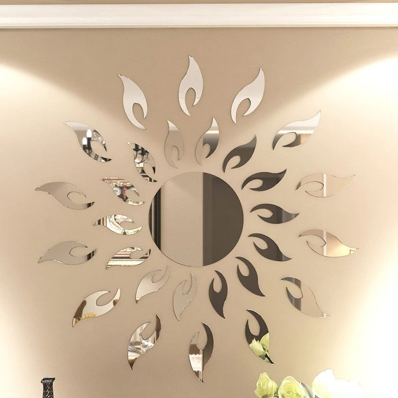 Casa si Gradina - Decoratiuni - Oglinzi - Set Oglinzi Decorative Acrilice 3D SILVER SUNFLOWER Luxury Home 27 bucati MyStyle® - Infinity.ro