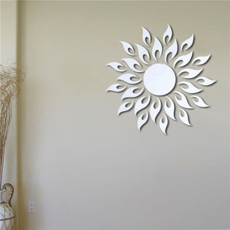 Casa si Gradina - Decoratiuni - Oglinzi - Set Oglinzi Decorative Acrilice 3D SILVER SUNFLOWER Luxury Home 27 bucati MyStyle® - Infinity.ro