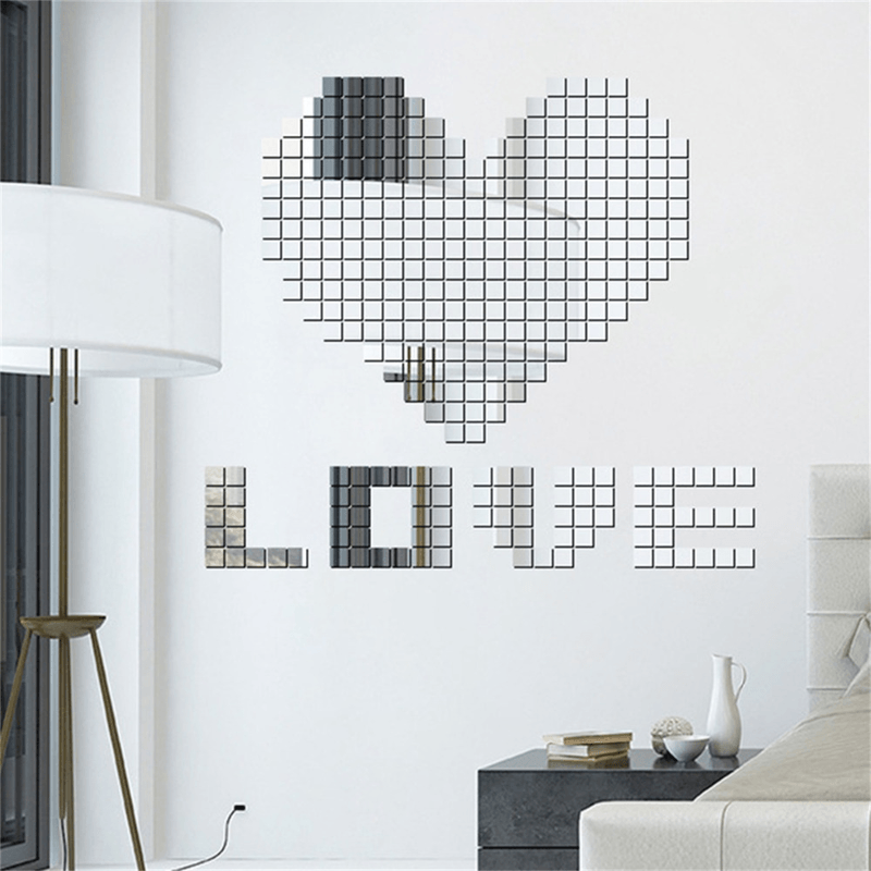 Casa si Gradina - Decoratiuni - Oglinzi - Set Oglinzi Design Patrat 4/4 cm - Decorative Acrilice Silver 500 bucati/set - Infinity.ro