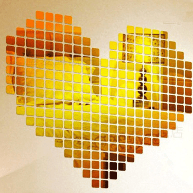 Casa si Gradina - Decoratiuni - Oglinzi - Set Oglinzi Design Patrat 4/4 cm - Oglinzi Decorative Acrilice GOLD MyStyle Luxury Home 100 bucati/set - Infinity.ro