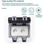 Casa si Gradina - Electrice - Prize - Priza dubla IP66, De exterior, Policarbonat, Impermeabila, Gri/Alb - Infinity.ro