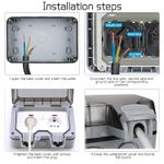 Casa si Gradina - Electrice - Prize - Priza dubla, impermeabila IP66, cu capac de protectie, accesorii instalare, 110 x 81 x 168 mm, alb/gri - Infinity.ro