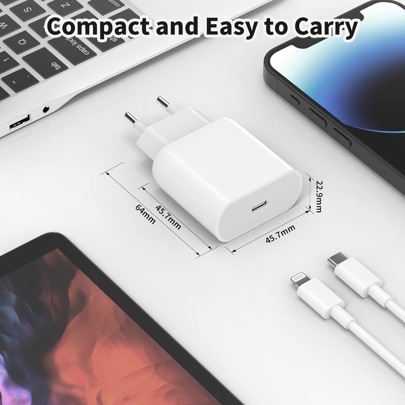 Laptop, Telefoane si Tablete - Telefoane mobile si accesorii - Accesorii Telefoane - Incarcatoare telefoane - Incarcator Fast charging 20W, compatibil cu Iphone 15/14/13/12/11/Pro/Pro Max/Plus, iPad, AirPods, Alb - Infinity.ro