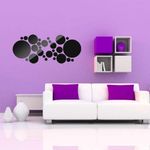 Casa si Gradina - Decoratiuni - Oglinzi - Set 31 Oglinzi Acrilice din PVC, Autoadezive pentru Decorarea Peretilor, Sfere Negre - Infinity.ro