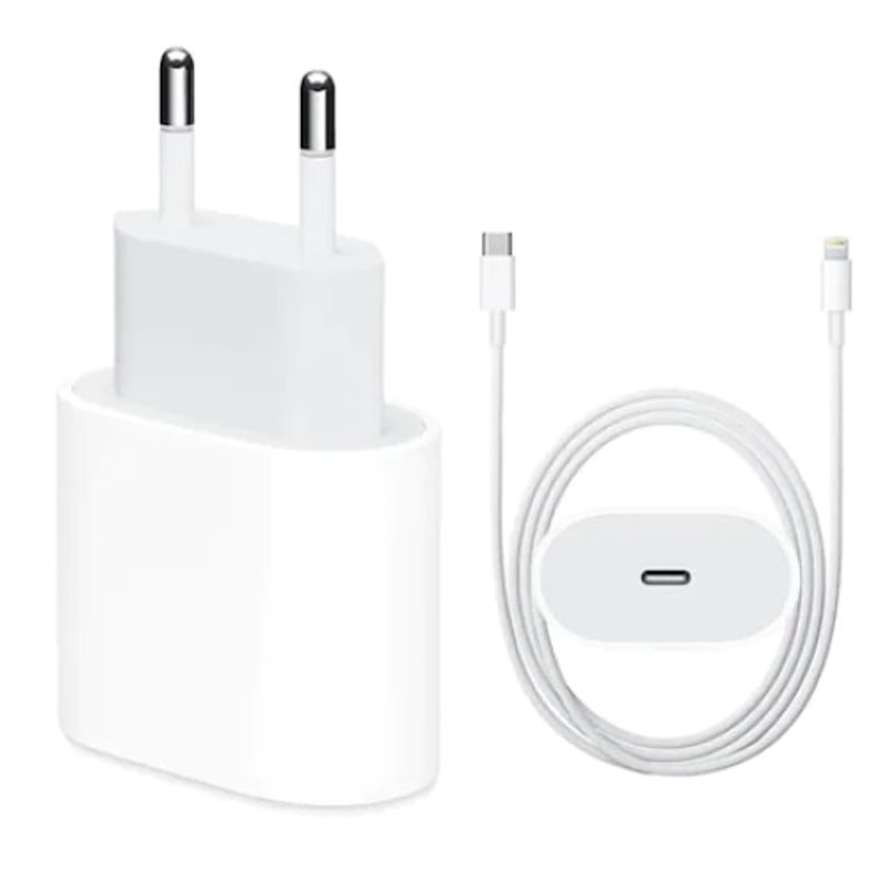 Laptop, Telefoane si Tablete - Telefoane mobile si accesorii - Accesorii Telefoane - Incarcatoare telefoane - Kit de incarcator rapid PD20W, Margot, compatibil cu iPhone14/13/12/11, USB-C, 1M, alb - Infinity.ro