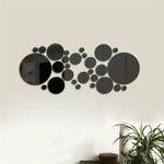 Casa si Gradina - Decoratiuni - Oglinzi - Set 31 Oglinzi Acrilice din PVC, Autoadezive pentru Decorarea Peretilor, Sfere Negre - Infinity.ro