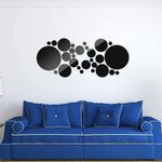 Casa si Gradina - Decoratiuni - Oglinzi - Set 31 Oglinzi Acrilice din PVC, Autoadezive pentru Decorarea Peretilor, Sfere Negre - Infinity.ro