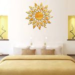 Casa si Gradina - Decoratiuni - Oglinzi - Set 27 Oglinzi Acrilice din PVC, Autoadezive pentru Decorare, Soare cu 26 de Raze, Auriu - Infinity.ro