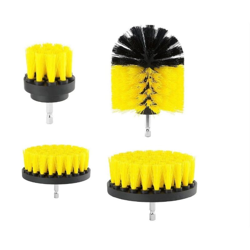 Market - Curatenie si intretinere casa - Produse menaj - Accesorii curatenie - Set 4 Perii pentru Mocheta & Uz Casnic / Profesional - MyStyle® - Detailing Carpet Brush cu Adaptor Bormasina - Infinity.ro