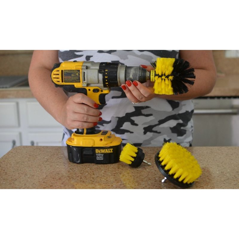 Market - Curatenie si intretinere casa - Produse menaj - Accesorii curatenie - Set Perii pentru Mocheta & Uz Casnic / Profesional - MyStyle® - Detailing Carpet Brush cu Adaptor Bormasina - Infinity.ro