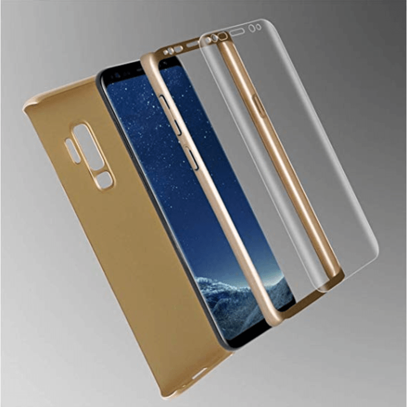 Laptop, Telefoane si Tablete - Telefoane mobile si accesorii - Accesorii Telefoane - Huse telefoane - Husa FullBody MyStyle Gold pentru Samsung Galaxy S9 Plus acoperire completa 360 grade cu folie de protectie gratis - Infinity.ro
