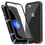 Laptop, Telefoane si Tablete - Telefoane mobile si accesorii - Accesorii Telefoane - Huse telefoane - Husa Magnetic Glass 360° (sticla fata + spate) pentru iPhone 8, Negru - Infinity.ro