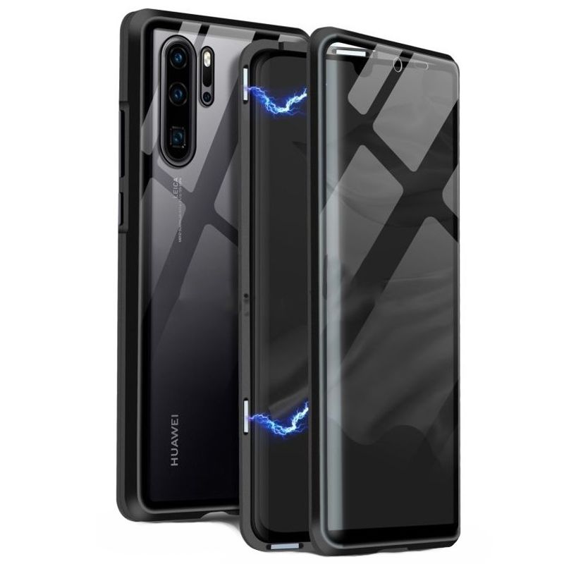 Laptop, Telefoane si Tablete - Telefoane mobile si accesorii - Accesorii Telefoane - Huse telefoane - Husa Magnetic Glass 360° (sticla fata + spate) pentru Huawei P30 Pro, Negru - Infinity.ro