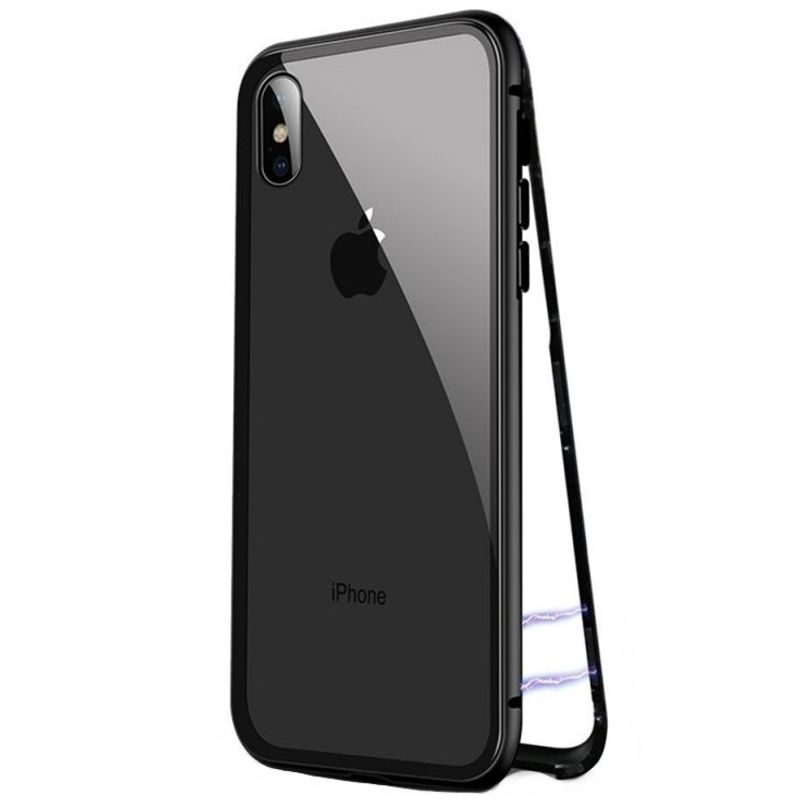 Laptop, Telefoane si Tablete - Telefoane mobile si accesorii - Accesorii Telefoane - Huse telefoane - Husa Magnetic Glass 360° (sticla fata + spate) pentru iPhone XS Max, Negru - Infinity.ro