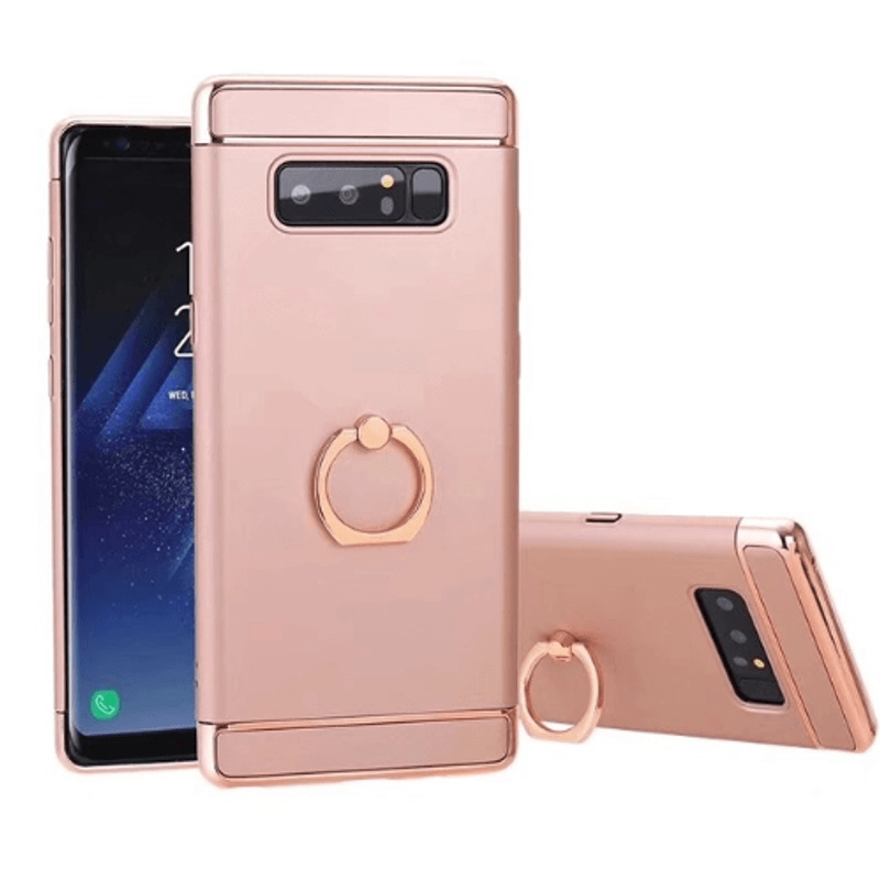Laptop, Telefoane si Tablete - Telefoane mobile si accesorii - Accesorii Telefoane - Huse telefoane - Husa protectie pentru Samsung Galaxy Note 8, Luxury Rose-Gold Plated cu Inel de sustinere - Infinity.ro