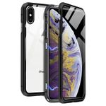 Laptop, Telefoane si Tablete - Telefoane mobile si accesorii - Accesorii Telefoane - Huse telefoane - Husa Magnetic Glass 360° (sticla fata + spate) pentru iPhone XS Max, Negru - Infinity.ro