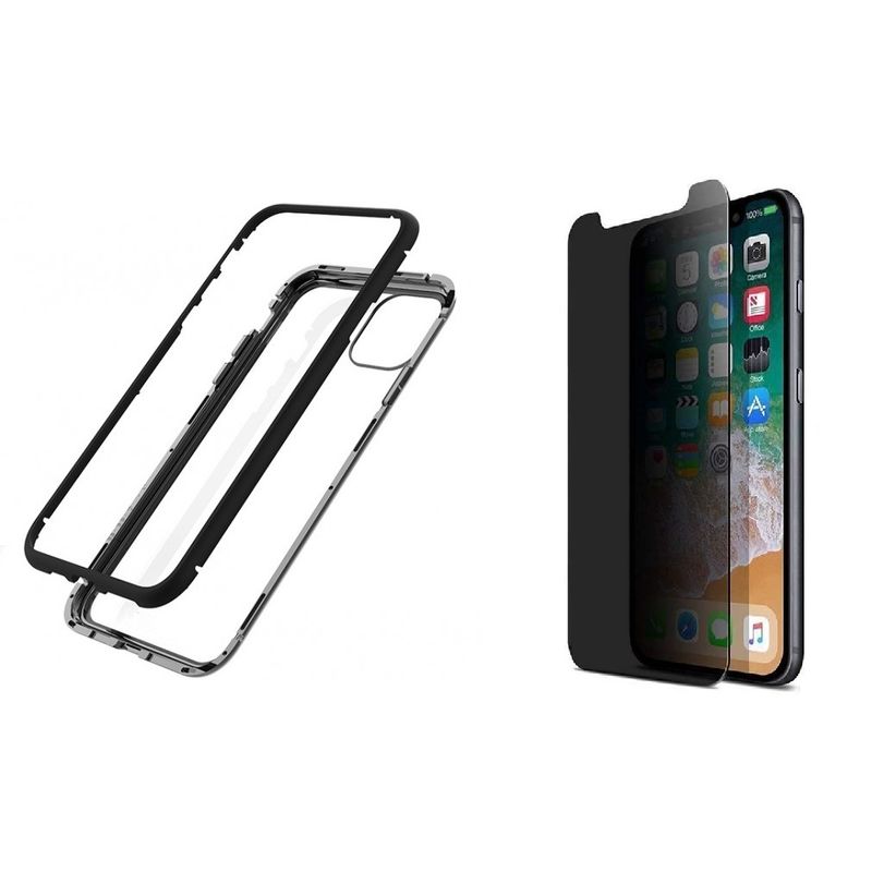 Laptop, Telefoane si Tablete - Telefoane mobile si accesorii - Accesorii Telefoane - Huse telefoane - Husa Apple iPhone 11 Magnetica cu spate din sticla securizata si folie privacy pentru ecran, MyStyle Perfect Fit - Infinity.ro