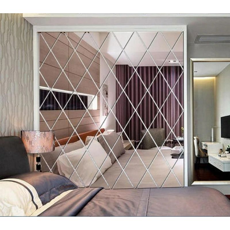 Laptop, Telefoane si Tablete - Telefoane mobile si accesorii - Accesorii Telefoane - Huse telefoane - Set 32 Oglinzi Acrilice Diamant Romb Sticker Auto-adeziv Decorativ pentru Baie Living si Bucatarie 50 x 100 cm, MyStyle® - Infinity.ro