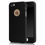 Laptop, Telefoane si Tablete - Telefoane mobile si accesorii - Accesorii Telefoane - Huse telefoane - Husa Full Cover (fata + spate + geam sticla) pentru Apple iPhone 5 / 5S / SE, Negru - Infinity.ro
