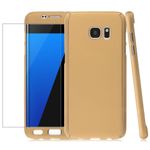 Laptop, Telefoane si Tablete - Telefoane mobile si accesorii - Accesorii Telefoane - Huse telefoane - Husa Fullbody MyStyle Gold pentru Samsung Galaxy S7 Edge acoperire completa 360 grade cu folie de protectie gratis - Infinity.ro
