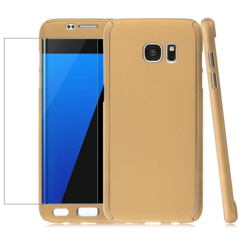 Laptop, Telefoane si Tablete - Telefoane mobile si accesorii - Accesorii Telefoane - Huse telefoane - Husa Fullbody MyStyle Gold pentru Samsung Galaxy S7 Edge acoperire completa 360 grade cu folie de protectie gratis - Infinity.ro