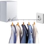 Market - Spalare si intretinere rufe - Uscatoare de rufe si accesorii - Suport de uscare portabil, Otel inoxidabil, 4.2 m, Alb - Infinity.ro