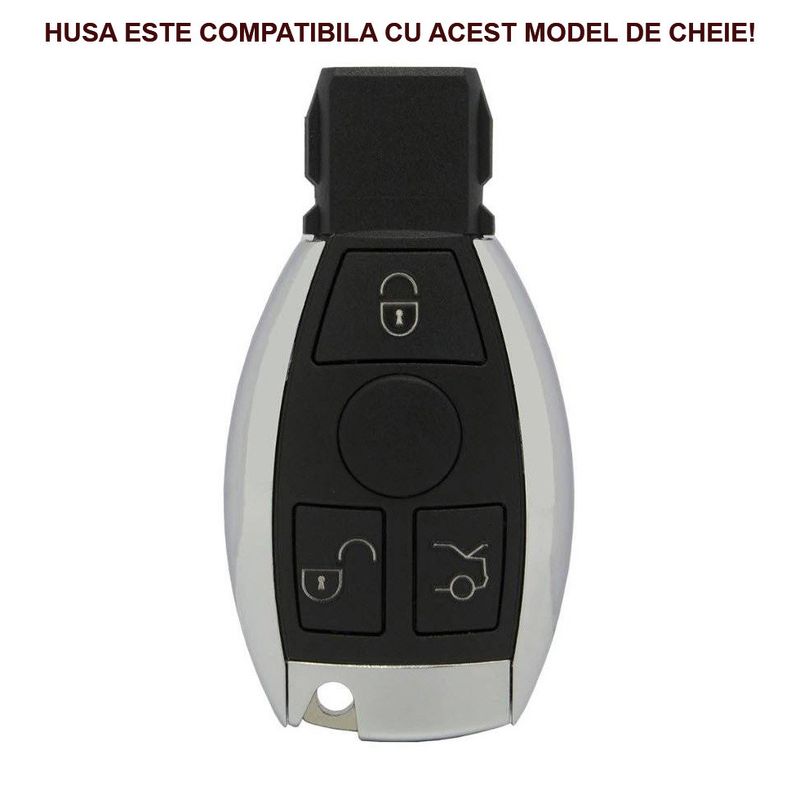 Auto si Moto - Electronice auto - Accesorii electronice auto - Husa de protectie Premium pentru cheie Mercedes-Benz, material TPU de inalta calitate, compatibil cu Mercedes - Infinity.ro
