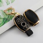 Auto si Moto - Electronice auto - Accesorii electronice auto - Husa negru pentru cheie 3 butoane Mercedes CLA GLC GLA GLK W203 W210 W211 W204 W176 A B C R Class - Infinity.ro