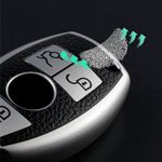 Auto si Moto - Electronice auto - Accesorii electronice auto - Husa argintiu cu insertii piele pentru cheie Mercedes Benz A B C E GL S GLA GLK CLS Class AMG W204 W205 W212 - Infinity.ro