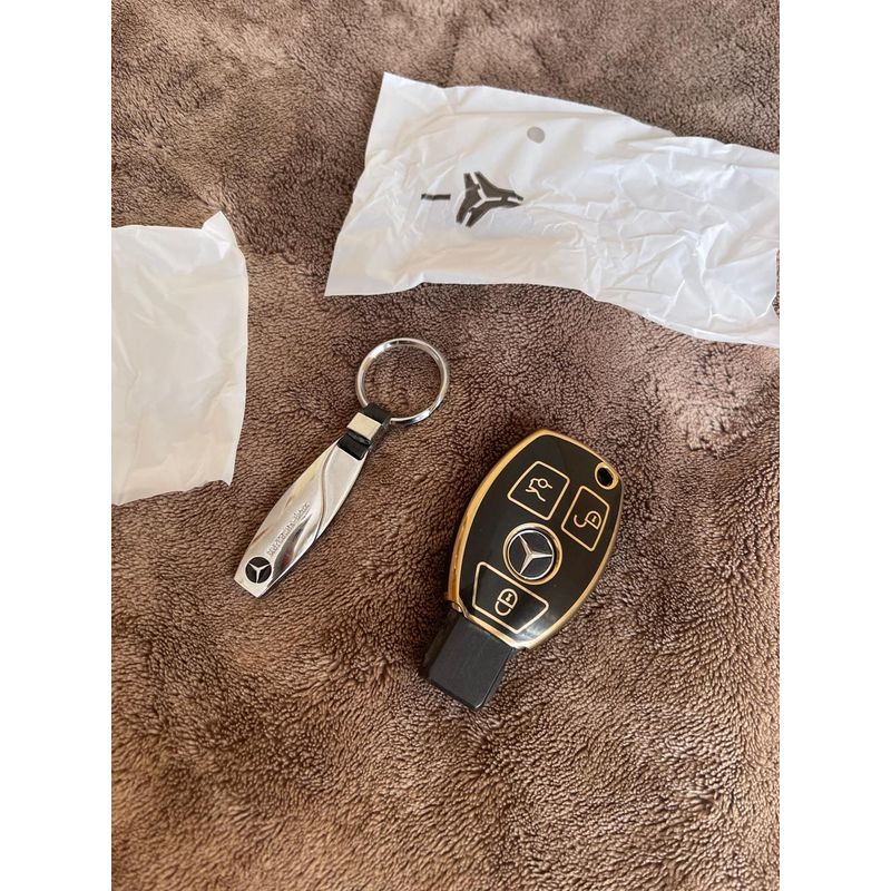 Auto si Moto - Electronice auto - Accesorii electronice auto - Husa negru pentru cheie 3 butoane Mercedes CLA GLC GLA GLK W203 W210 W211 W204 W176 A B C R Class - Infinity.ro