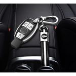 Auto si Moto - Electronice auto - Accesorii electronice auto - Husa argintiu cu insertii piele pentru cheie Mercedes Benz A B C E GL S GLA GLK CLS Class AMG W204 W205 W212 - Infinity.ro