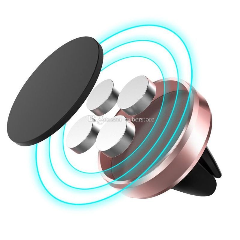 Laptop, Telefoane si Tablete - Telefoane mobile si accesorii - Accesorii Telefoane - Suport si docking telefoane - Suport auto magnetic de culoare rose-gold pentru telefoane mobile, prindere la ventilatie - Infinity.ro