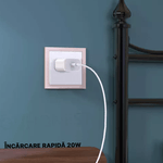 Laptop, Telefoane si Tablete - Telefoane mobile si accesorii - Accesorii Telefoane - Incarcatoare telefoane - Incarcator Lightning - USB C, Compatibil Phone 14 / 14 pro / 13 / 13 pro / 12 / 12 pro / 11 / 11 Pro / 11 Pro - Infinity.ro