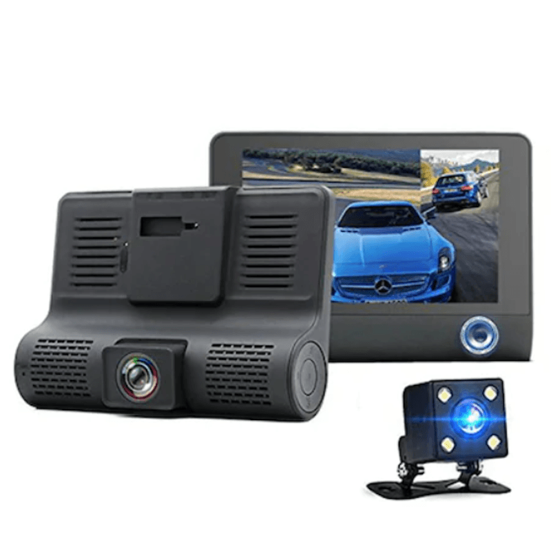 Auto si Moto - Electronice auto - Camere auto si DVR - Camera Auto 3in1 DVR FULL HD 1080P, 3 camere fata/spate/interior ecran de 4 inch - Infinity.ro