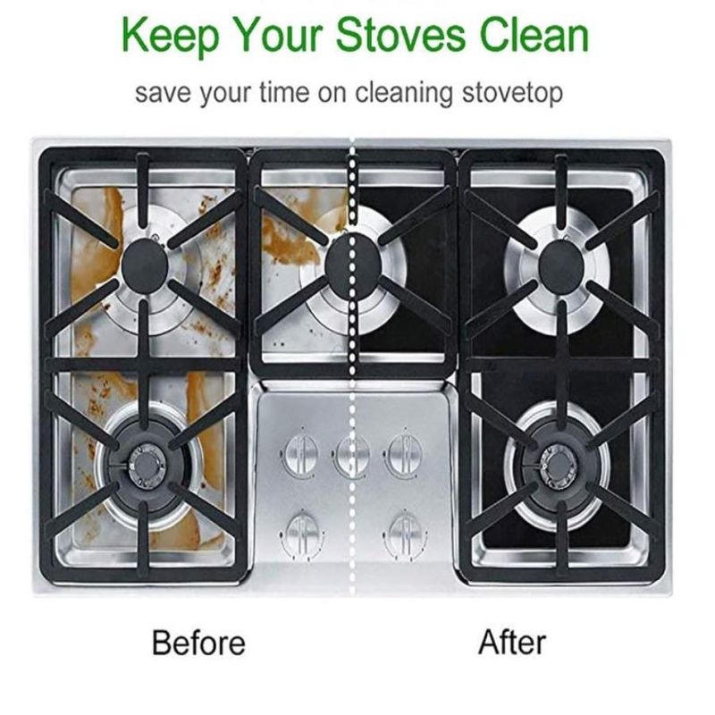 Electronice si Electrocasnice - Aragazuri, cuptoare si hote - Accesorii aragazuri, cuptoare si hote - Accesorii aragazuri - Set 8 folii de protectie pentru aragaz, 27x27 cm, Negru - Infinity.ro