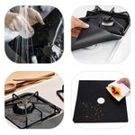 Electronice si Electrocasnice - Aragazuri, cuptoare si hote - Accesorii aragazuri, cuptoare si hote - Accesorii aragazuri - Set 4 folii de protectie pentru aragaz, detasabile, reutilizabile, usor de spalat, din teflon, 27x27 cm - Infinity.ro