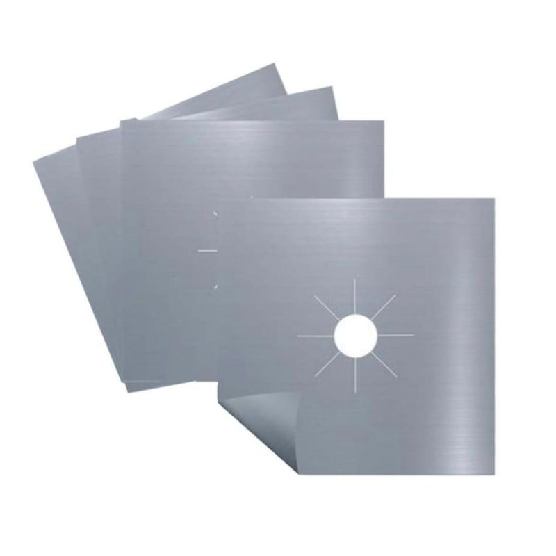 Electronice si Electrocasnice - Aragazuri, cuptoare si hote - Accesorii aragazuri, cuptoare si hote - Accesorii aragazuri - Set 4 folii detasabile de protectie pentru aragaz, usor de spalat, din teflon gri - Infinity.ro
